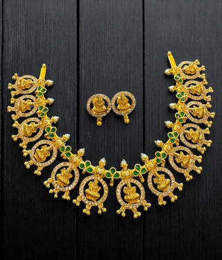 The Jahnavi Nakshi Lakshmi Silver Necklace & Earrings