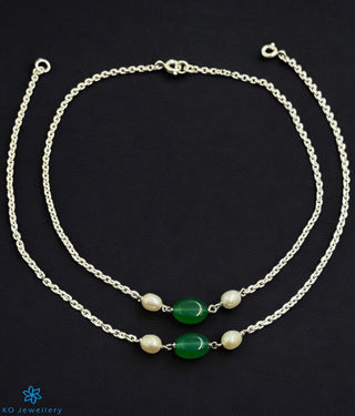 The Vivarna Silver Gemstone Anklets