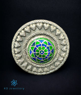 The Byzantine Silver Meenakari Finger Ring