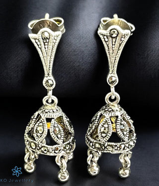 The Vinila Silver Marcasite Jhumka