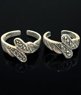 The Smriti Silver Marcasite Toe-Rings