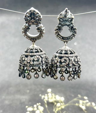 The Shining Silver Jhumkas