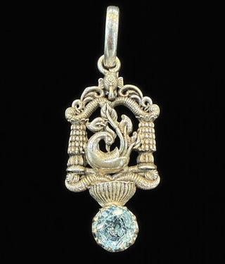 The Navaranga Silver Peacock Pendant & Earrings (Oxidised)