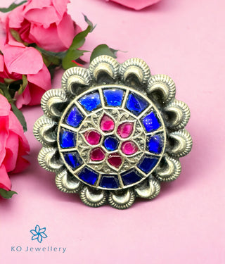 The Blue Flower Silver Finger Ring