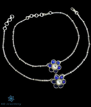 Yavanika Silver Kundan Anklet