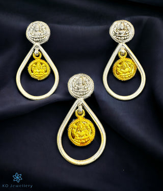 The Silver Lakshmi Pendant Set (2 Tone)