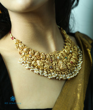 The Samanva Silver Lakshmi  Necklace