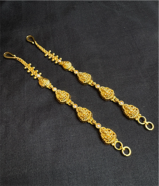 The Rithika Silver Lakshmi Ear chain (Pearl)