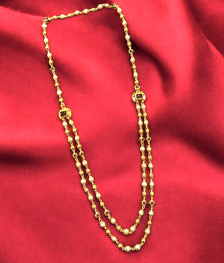 The Vrsala Silver Pearl 2 Layered Necklace