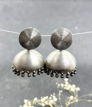 The Circle Silver Jhumkas