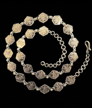 The Sadara Silver Lakshmi Pearl Kasumala Necklace (Oxidised)