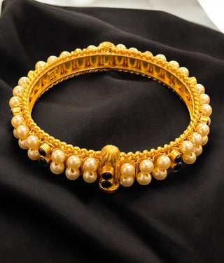 The Prisha Silver Pearl Bracelet Muttina Bale -Single ( Blue /Size /2.2/2.4/2.6/2.8)