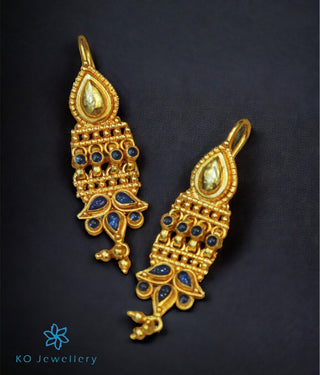 The Abir Silver Earrings(Blue)