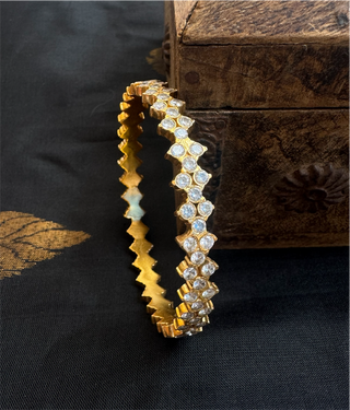 The Eshmita Silver Solitaire Bangle (Size 2.6)