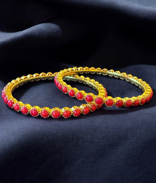 The Tanmaya Silver Coral Bangle-Single (Size /2.2/2.4/2.6/2.8)