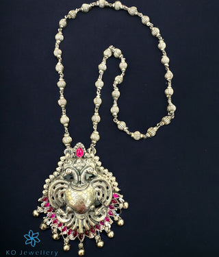 The Madhav Silver Gandaberunda Necklace (Oxidised)