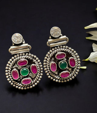 The Diksha Silver Gemstone Earstuds