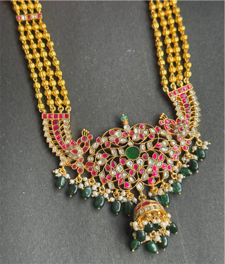 The Tavishi Silver Peacock Jadau Necklace & Jhumkas
