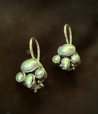 The Zukti Silver Gemstone Earrings (Pearl)