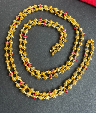 The Mrudula Mohanmala Silver 2 Layer Beads Chain & Jhumka