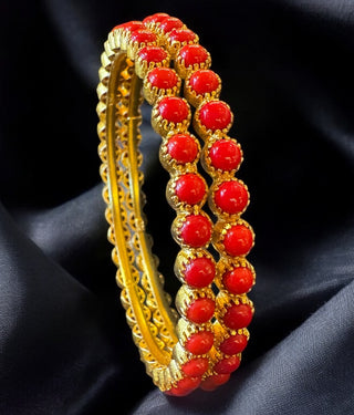 The Tanmaya Silver Coral Bangle-Single (Size /2.2/2.4/2.6/2.8)