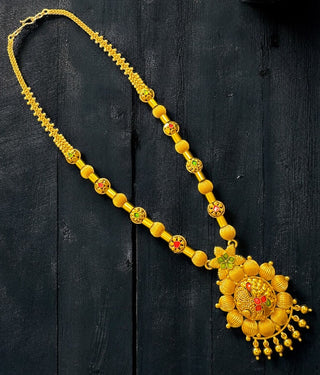 The Vismaya Silver Long Filigree  Necklace & Earrings