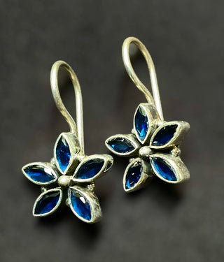 The Vinaya Silver Gemstone Earrings (Blue)