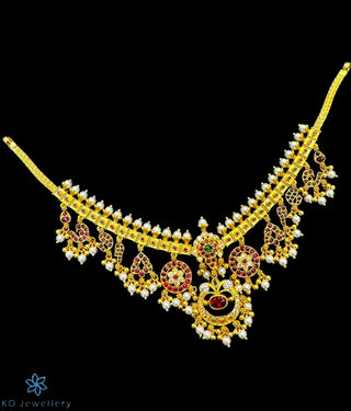 The Dhruvika Silver Guttapusalu Necklace