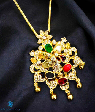 The Divyak Silver Navratna Pendant