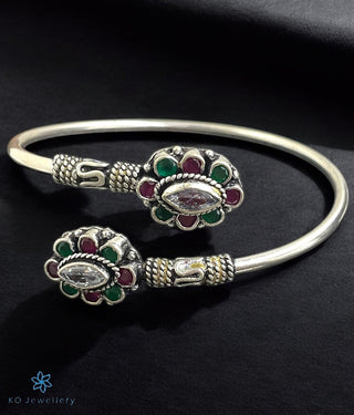 The Kajjara Silver Openable Gemstone Bracelet