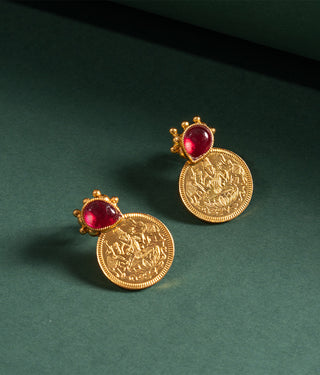 The Niska Silver Coin Lakshmi Ear-studs