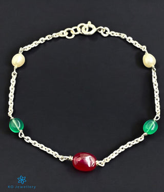 The Sakshi Silver Gemstone Bracelet