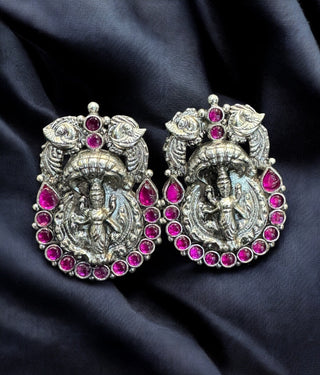 The Adishesha Lakshmi Silver Thread Necklace & Earrings