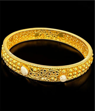 The Parag Silver Pearl Filigree Bangle-Single (Size 2.2/2.4/2.6/2.8)