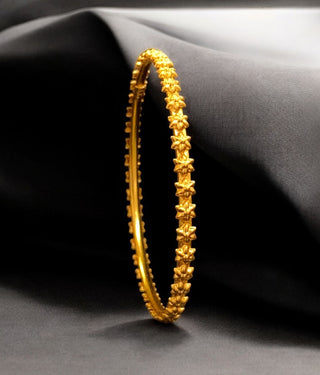 The Ojus Silver Floral Bangle- Single (Size /2.2/2.4/2.6/2.8)