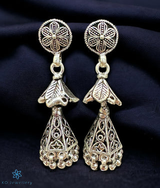 Pankaja Silver Antique Jhumkas