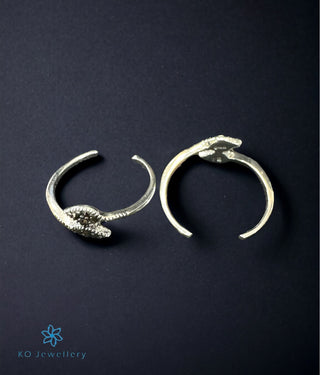 Leaf Silver Marcasite Toe-Rings