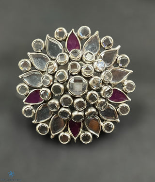 The Varudha Polki Silver Finger Ring