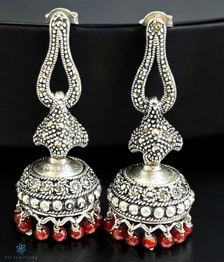 The Dayanita Silver Marcasite Jhumkas