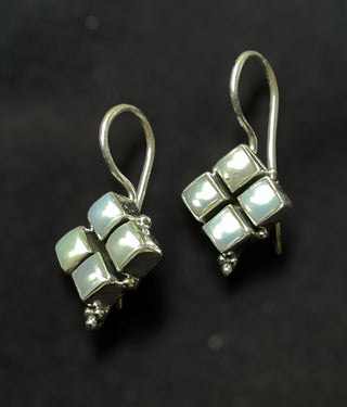 The Taruni Silver Gemstone Earrings (Pearl)