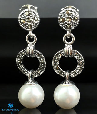 The Shona Silver Marcasite Cocktail Earrings