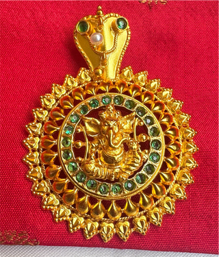 The Ganavi Silver Ganesha Pathak Pendant