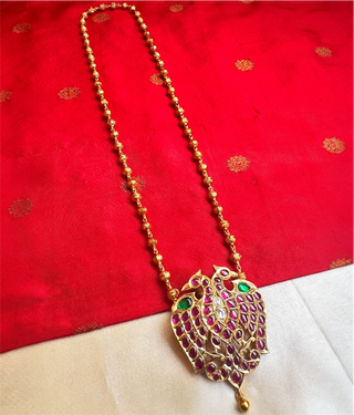 The Bavisha Silver Gandaberunda Closed-setting Stone Necklace