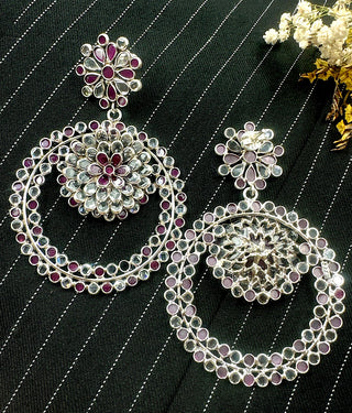 The Tamannah Polki Silver Earrings