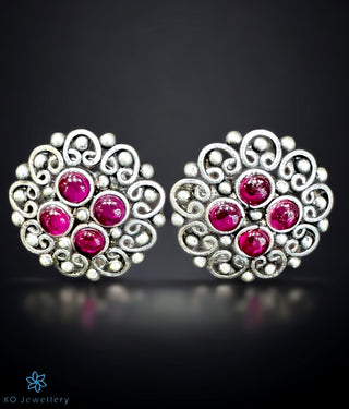 The Geetika Silver Ear-studs (Oxidised)