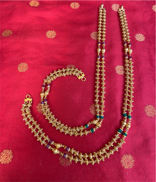 The Rama Silver 2 layer Tulsi-mala Chain