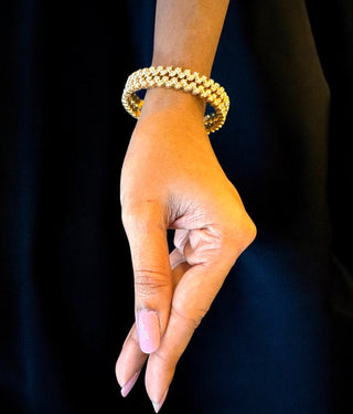 The Vriddhi Silver Traditional Close Setting Diamond Bangle -Single (Size 2.6)