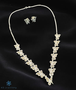 The Butterfly Silver Marcasite Necklace & Earrings Set