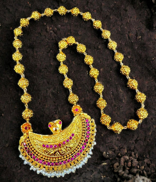 The Amodini Kokkethathi Silver Kodava Rudraksha Necklace