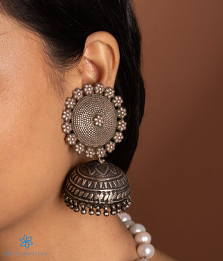 The Suryakanti Silver Jhumkas